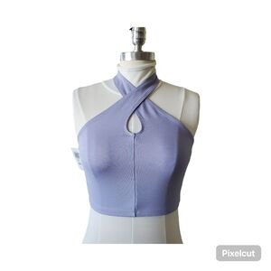 NWT Aritzia "Amie" lilac cross front halter top